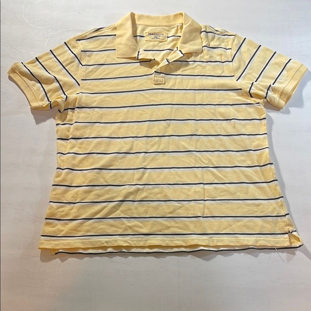 MADISON Clothing CO. Men’s Yellow and Black Striped Polo Shirt XXL